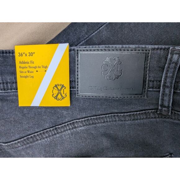 CXL by Christian Lacroix Men's Denim Fadded Black Slim Fit Jeans Size W36/L30 - Picture 5 of 6